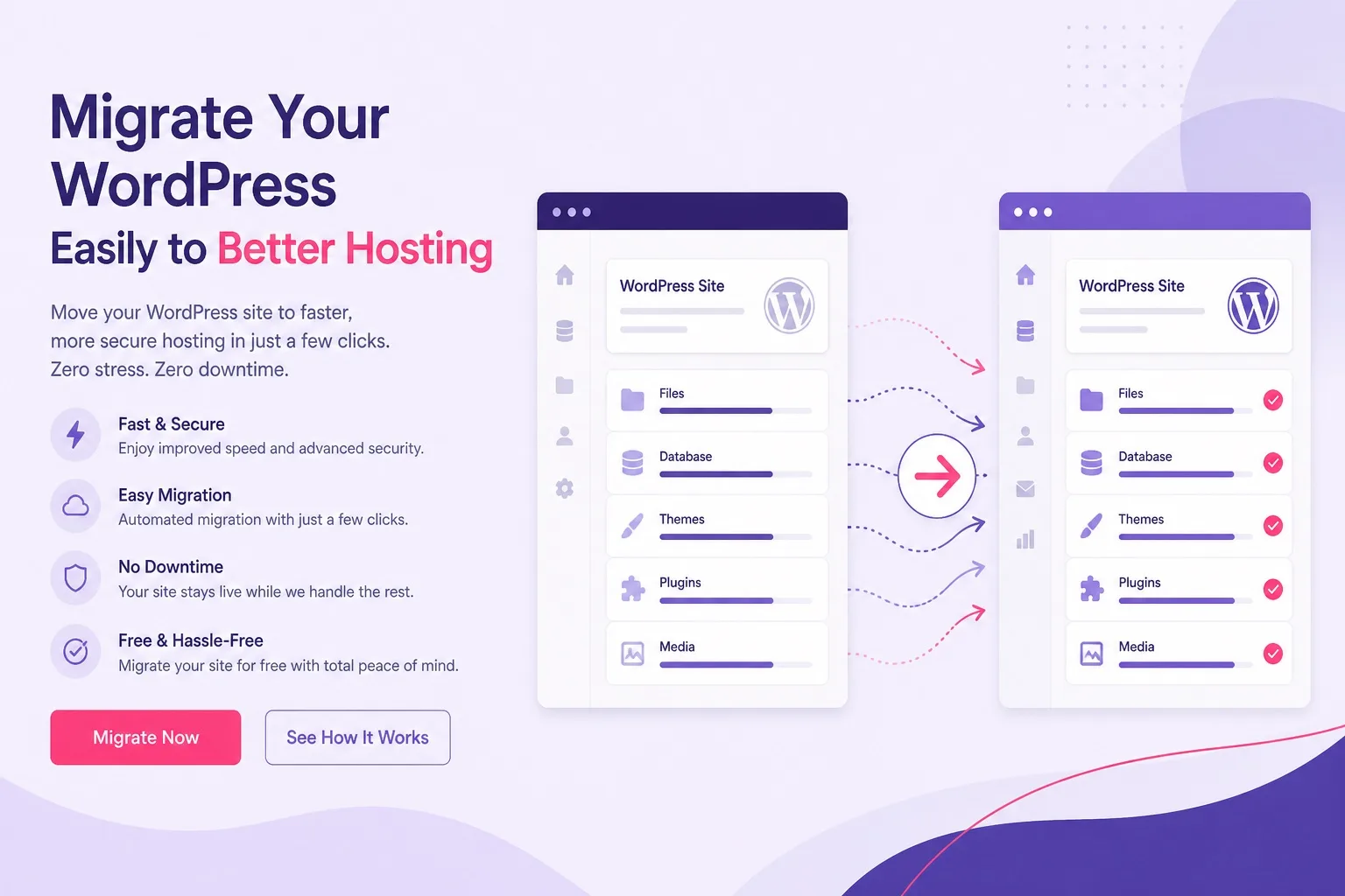 Website migration concept for moving a UK WordPress site to Hostinger